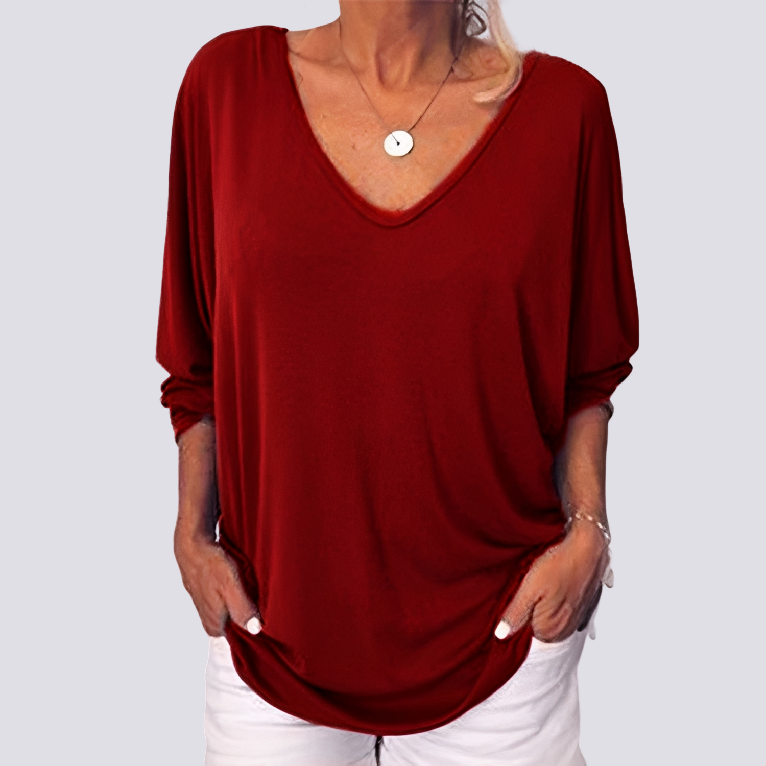 Bernice - Elegantes Top mit Knöpfen auf der Rückseite