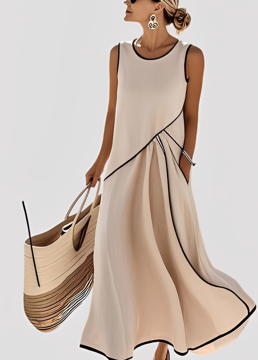 Mabel - Stilvolles, locker geschnittenes Damen-Maxikleid