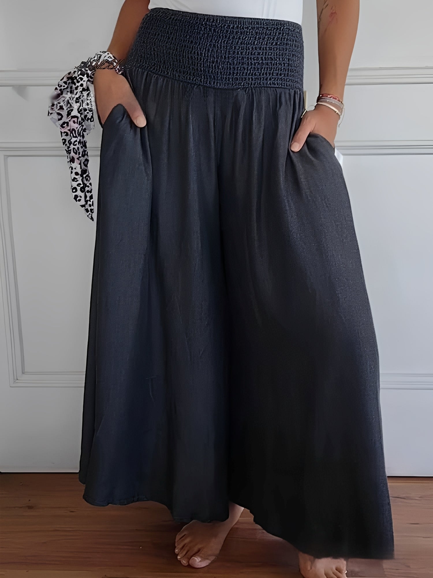 Halle - Locker geschnittene Hose mit weitem Bein und Taschen für Damen
