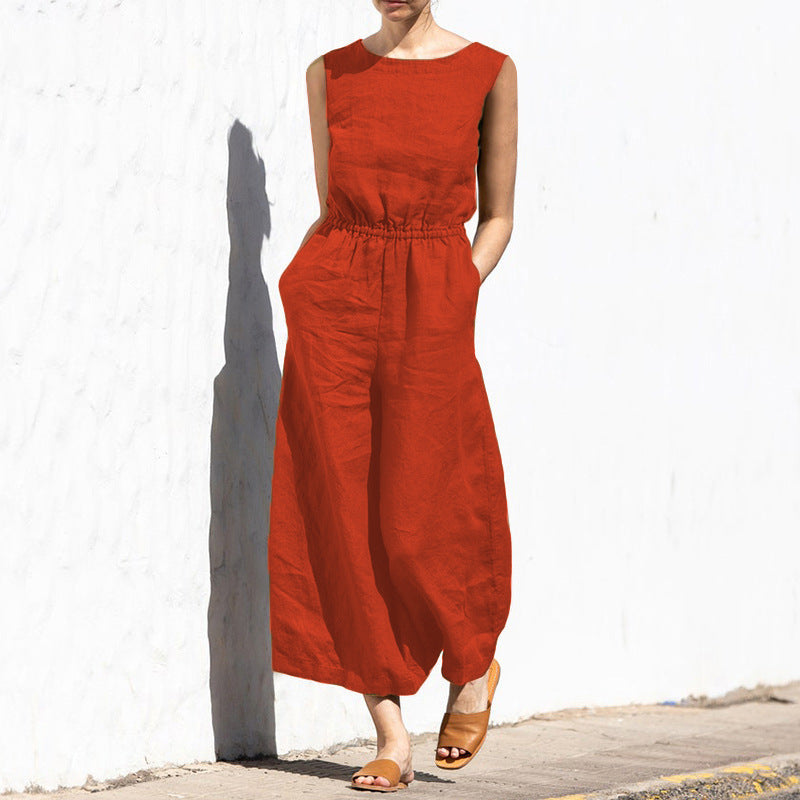 Angela - Lässiger ärmelloser Damenjumpsuit
