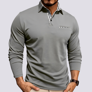 Mark – Herren-Polohemd – Langarm-Casualhemden