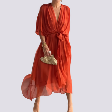 Jane - Asymmetrisches Kleid mit V-Ausschnitt