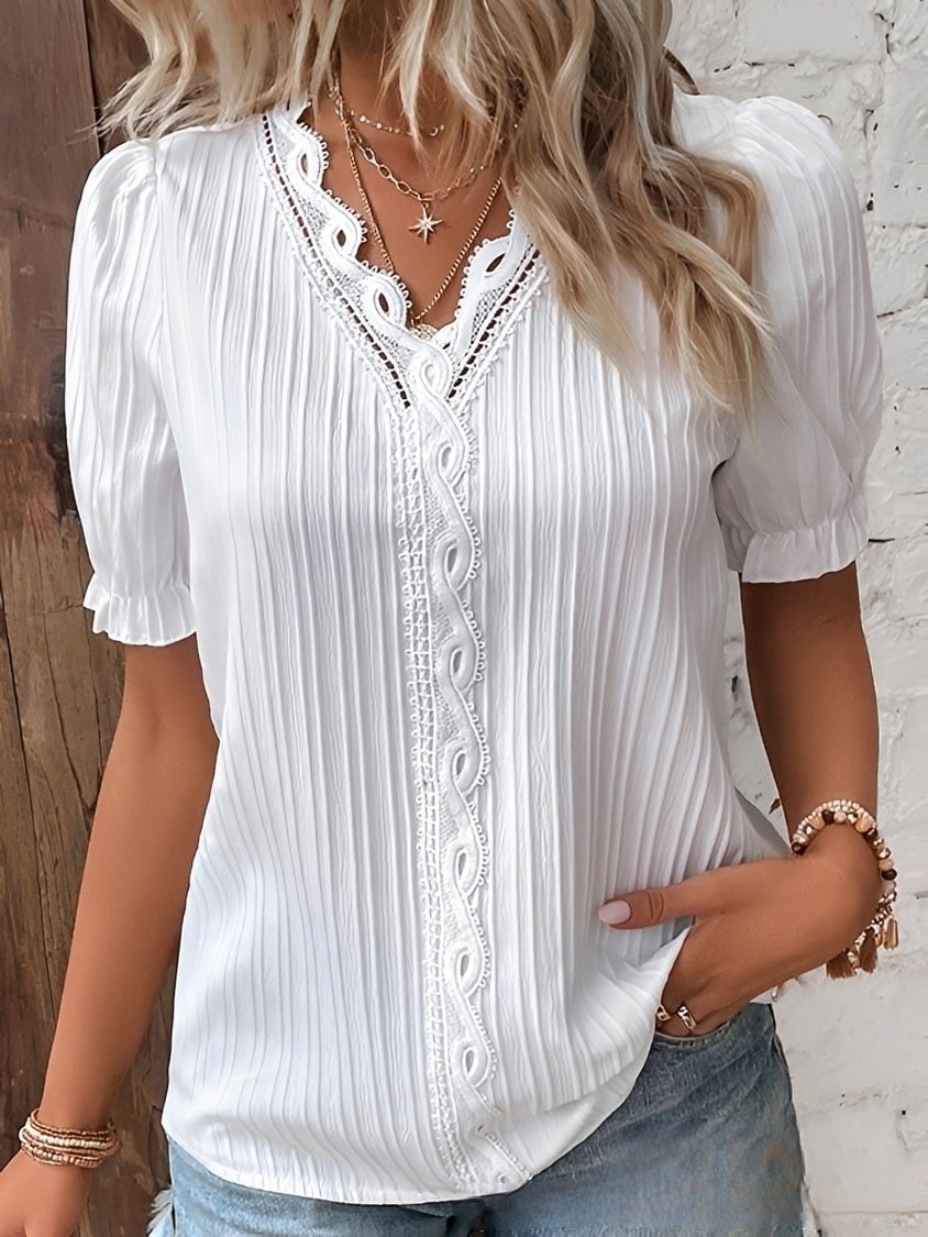 Kristina - Modische V-Ausschnitt-Bluse für Damen