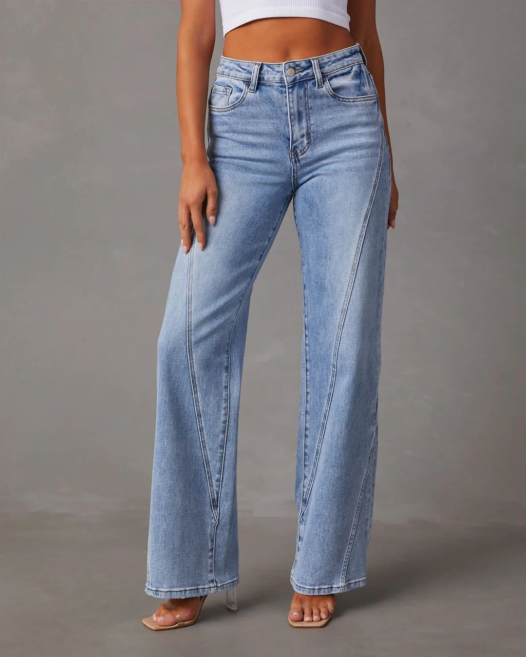 Rhian - Trendige, locker geschnittene Denim-Hose