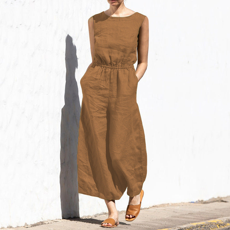 Angela - Lässiger ärmelloser Damenjumpsuit