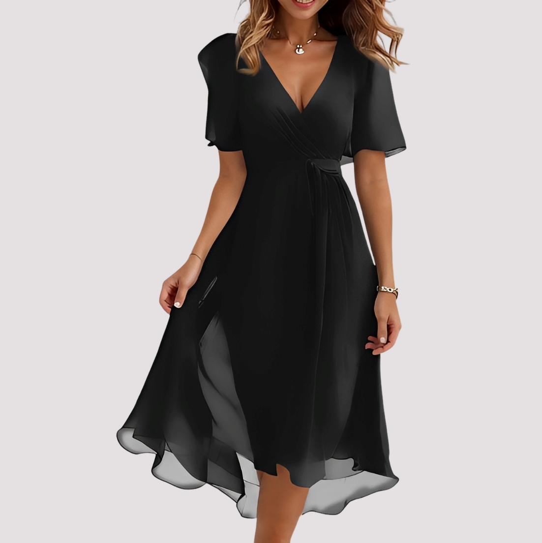Rebecca - Damen-Midikleid mit elegantem Blumenmuster
