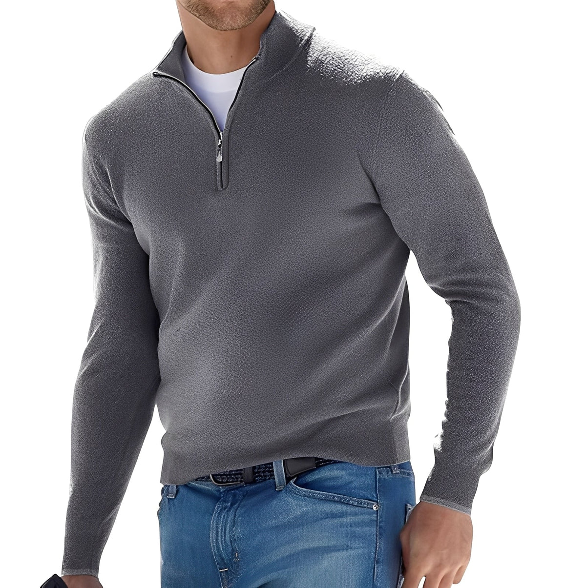 Ralph - Bequemer Pullover mit halbem Reißverschluss