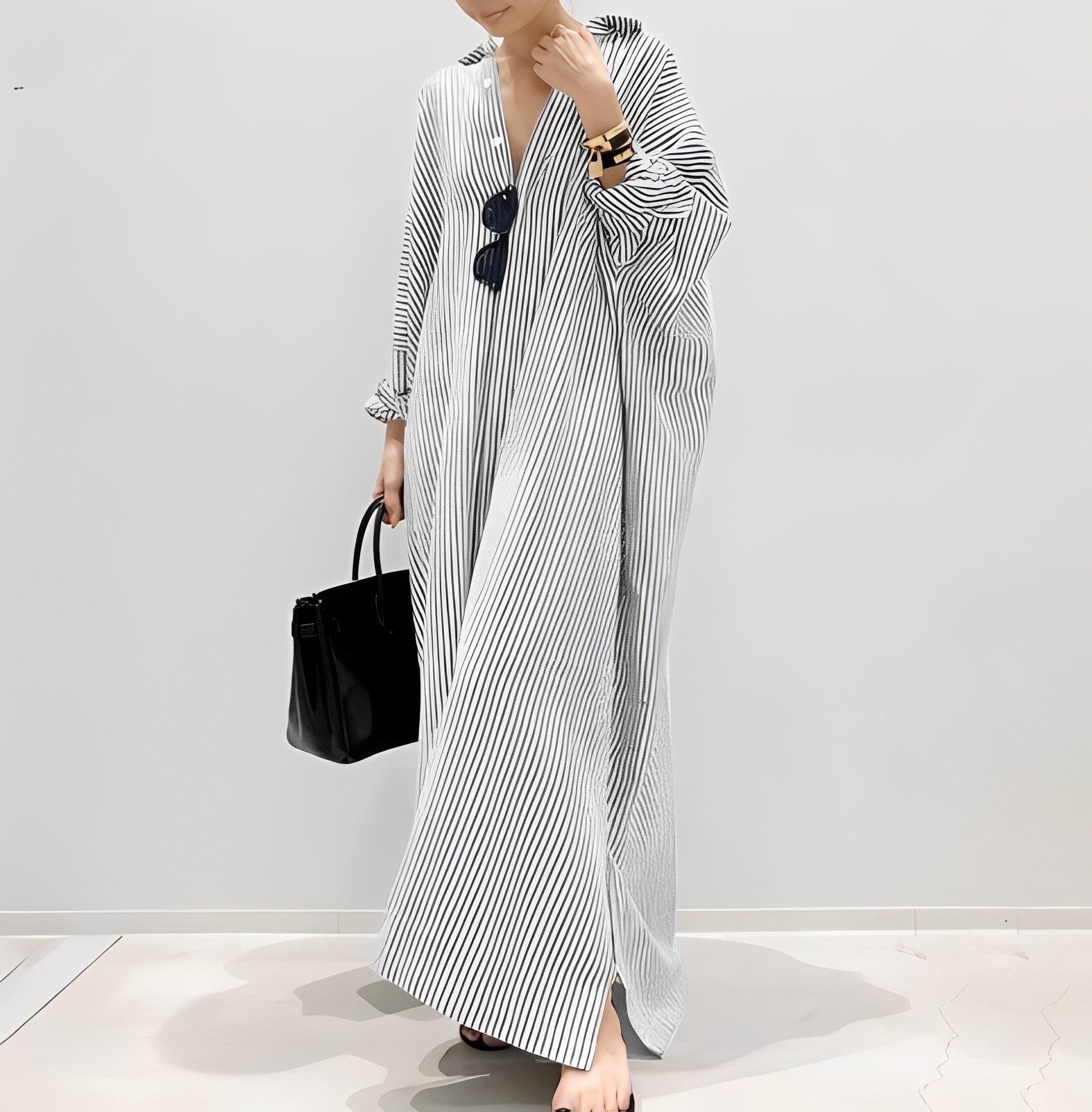 Jasmine - Modisches gestreiftes Hemdkleid für Damen