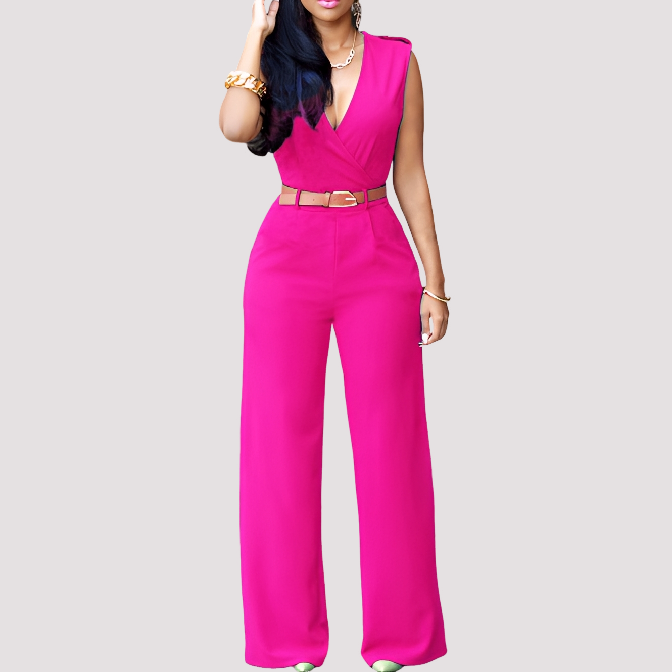 Esther - Stilvoller Damen-Jumpsuit mit Taillengürtel