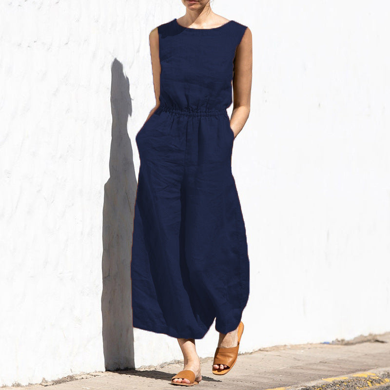Angela - Lässiger ärmelloser Damenjumpsuit