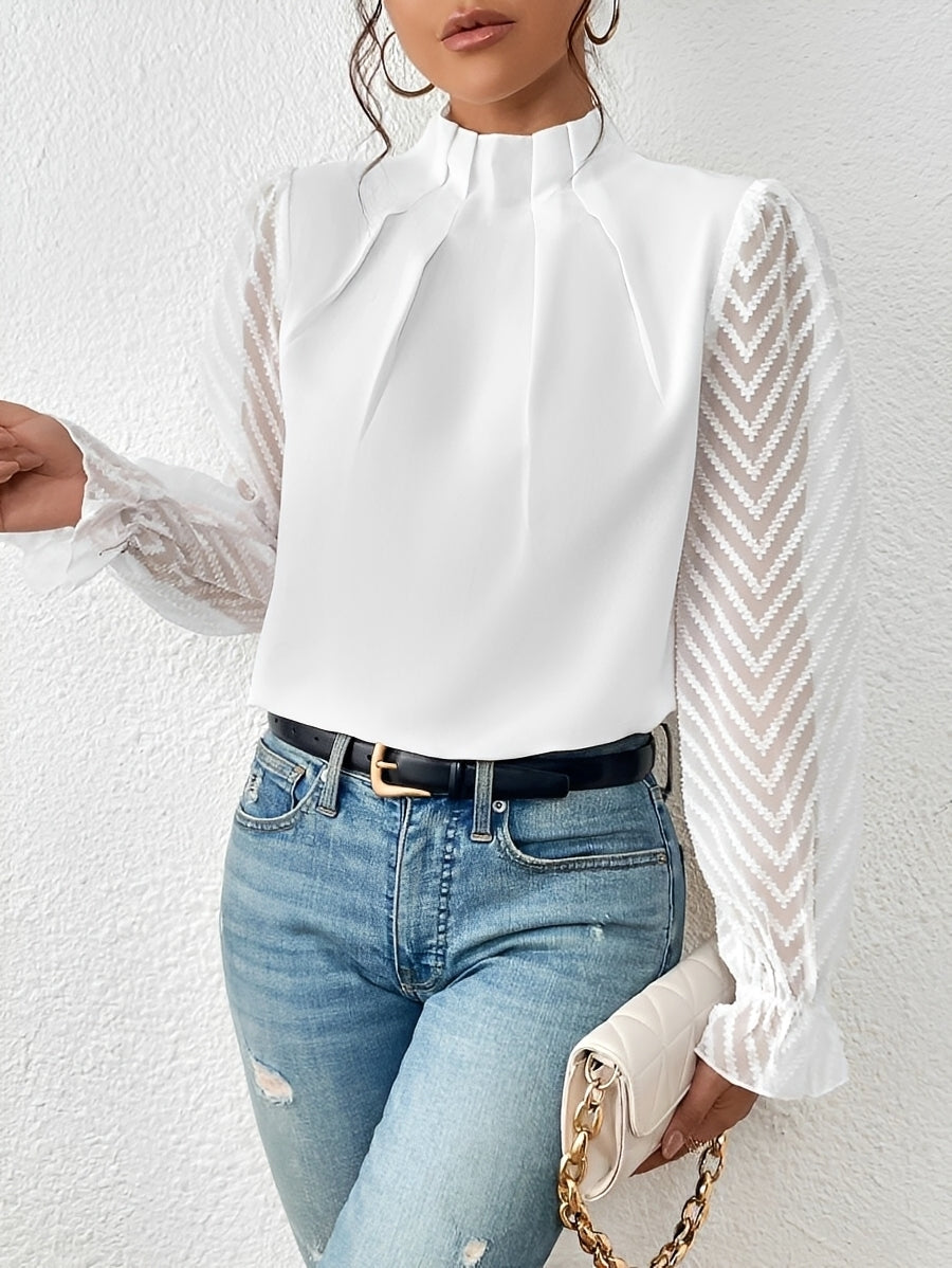 Bella - Chiffon-Oberteil mit langen Ärmeln