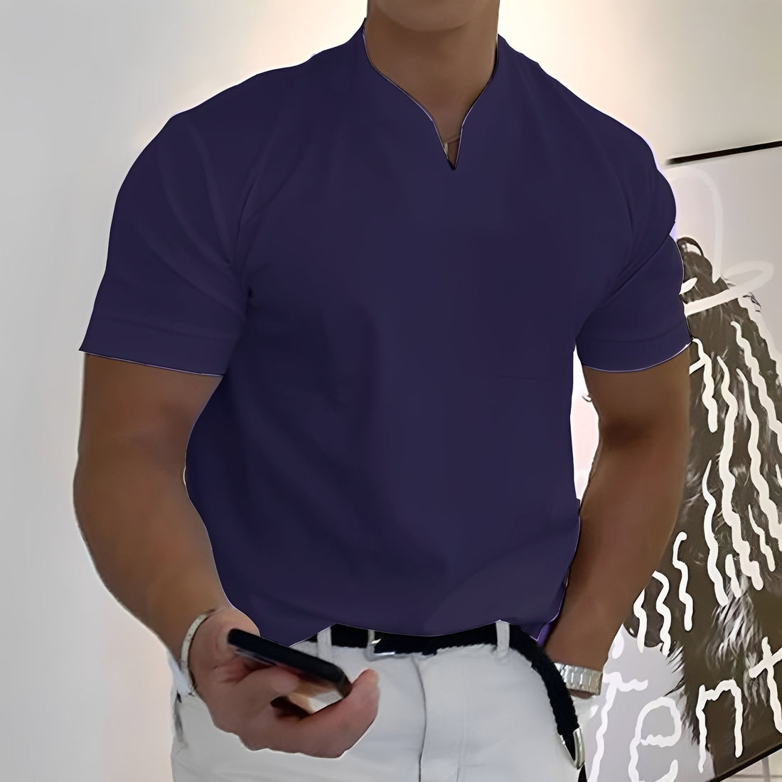 Joel - Herrenhemd mit elastischem Bund für einen lässigen Look