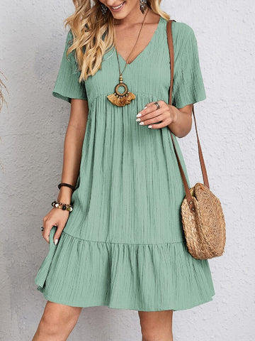Rosie - Klassisches V-Ausschnitt-Kleid