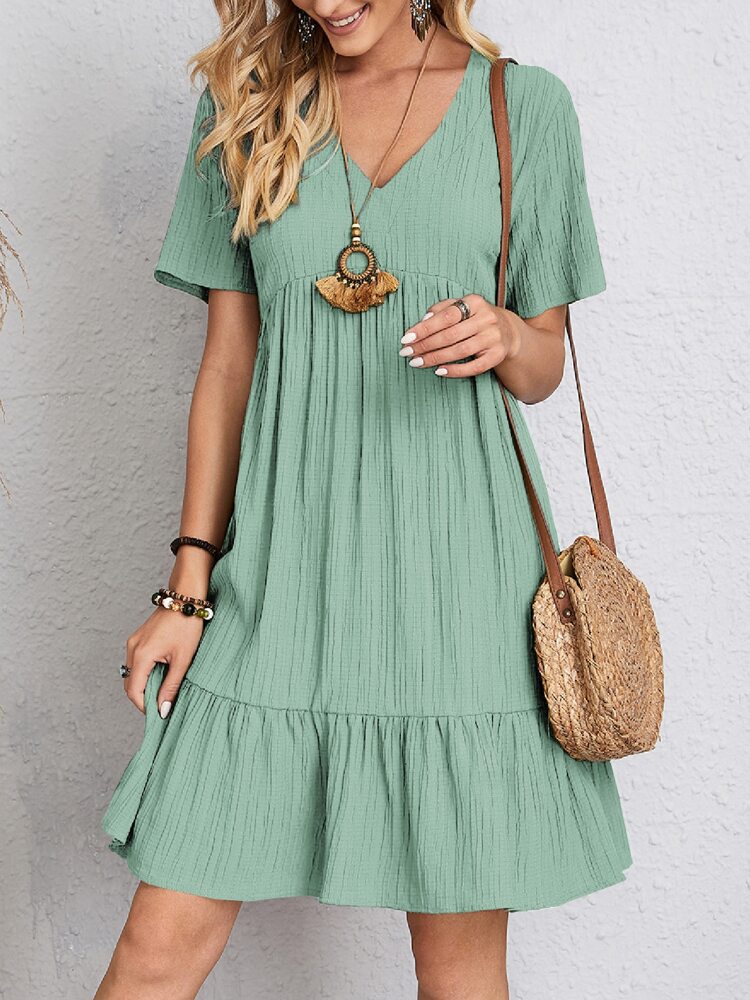 Rosie - Klassisches V-Ausschnitt-Kleid