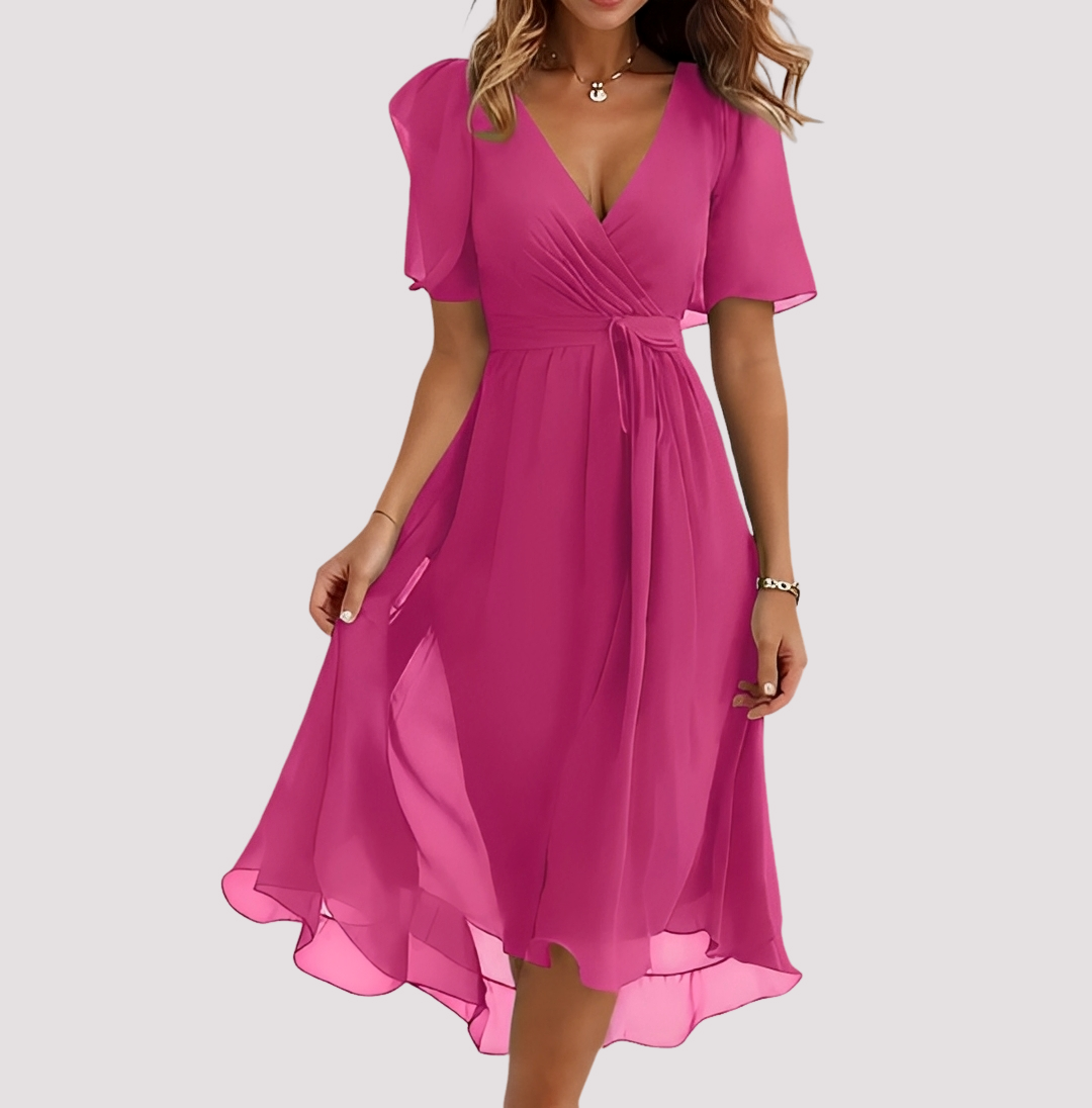 Rebecca - Damen-Midikleid mit elegantem Blumenmuster