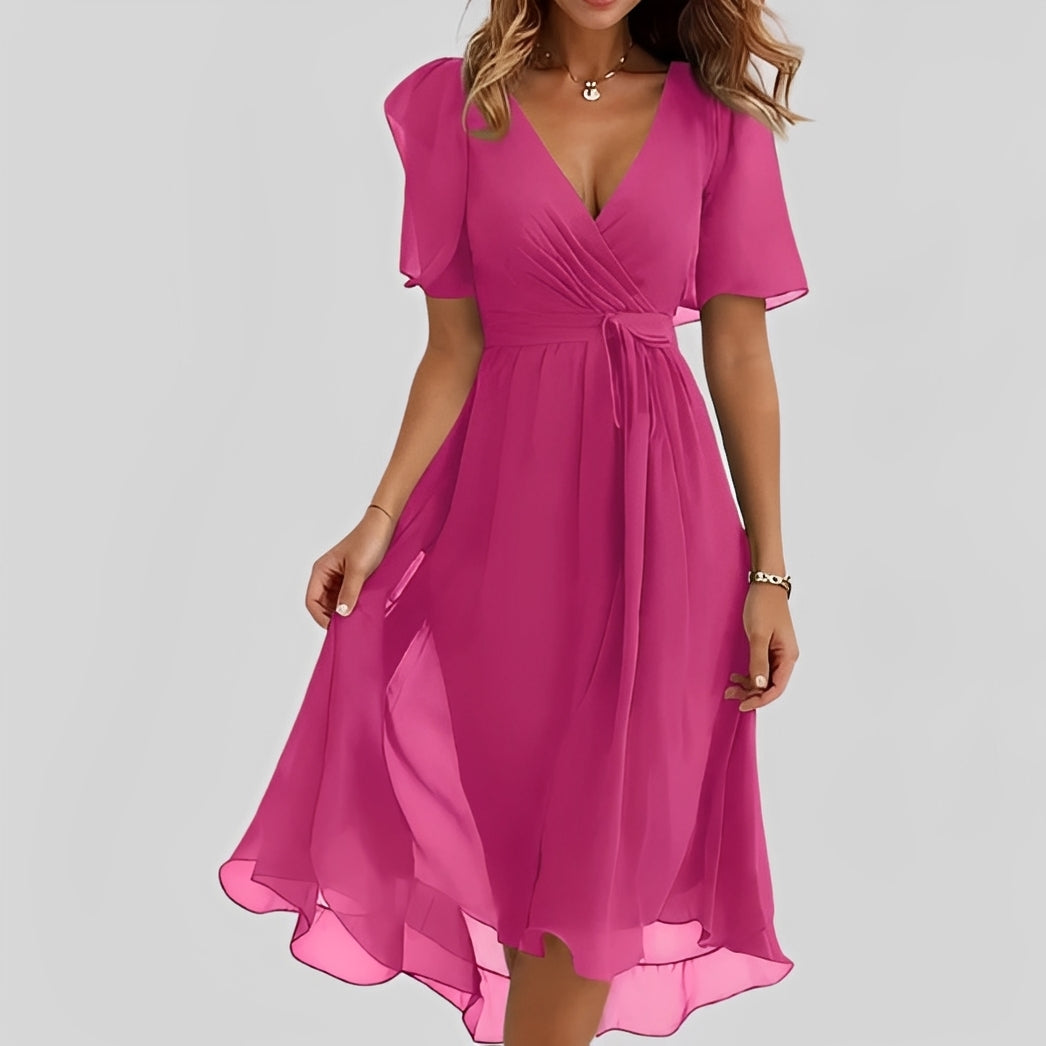 Emelia - Florales Chiffonkleid