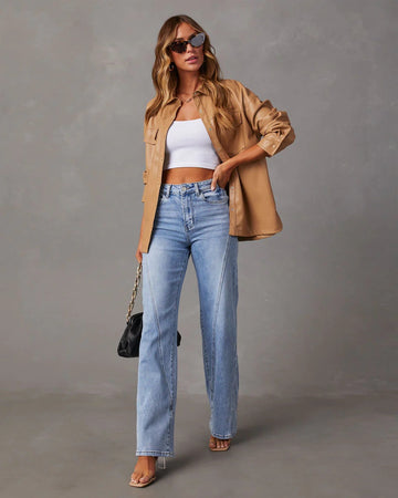 Rhian - Trendige, locker geschnittene Denim-Hose