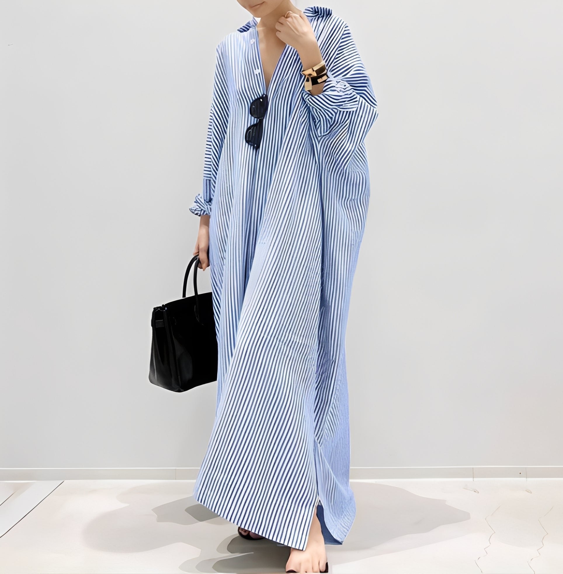 Jasmine - Modisches gestreiftes Hemdkleid für Damen