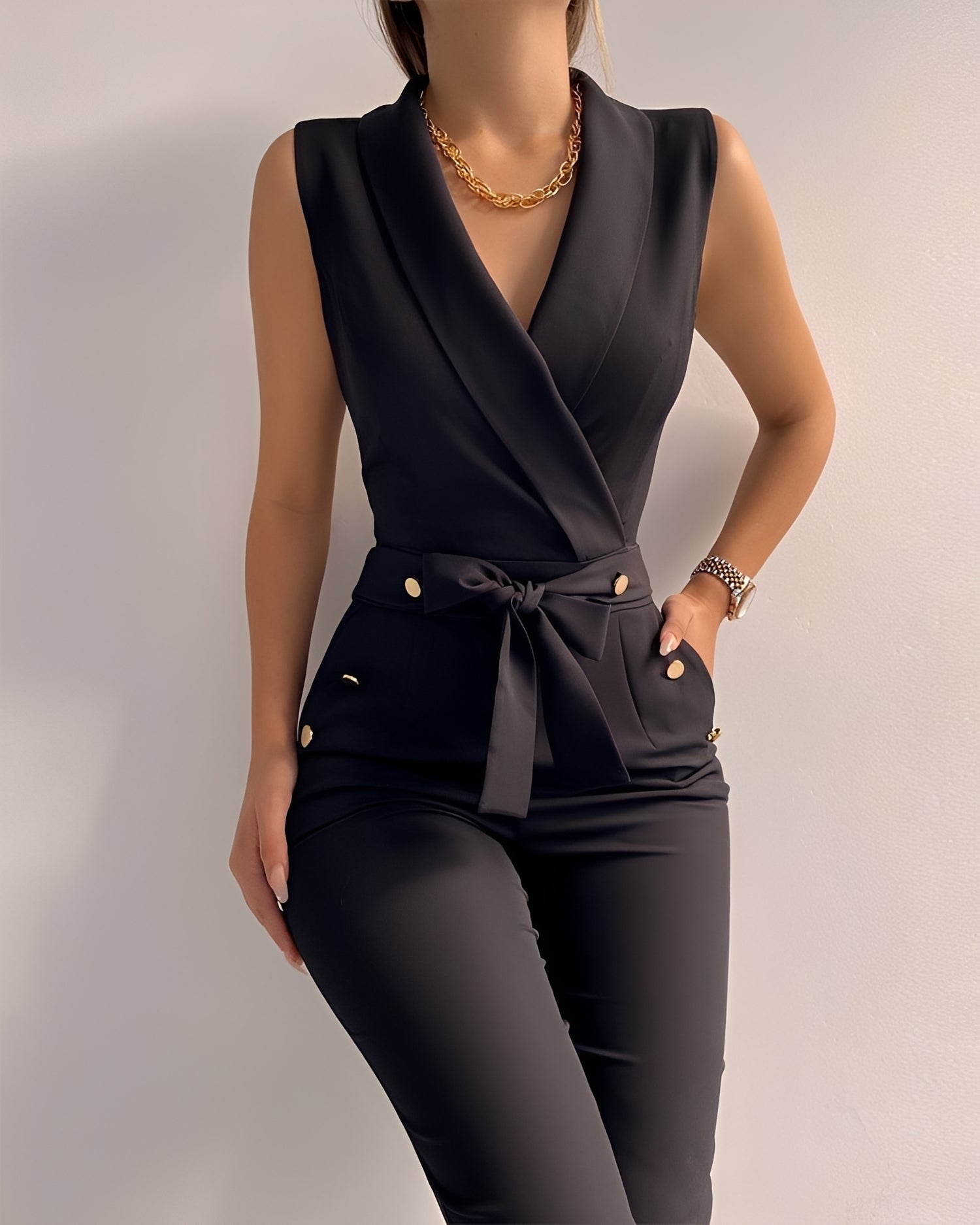 Jannat - Moderner Revers-Jumpsuit