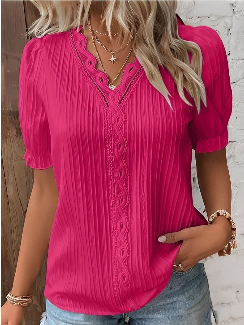 Kristina - Modische V-Ausschnitt-Bluse für Damen