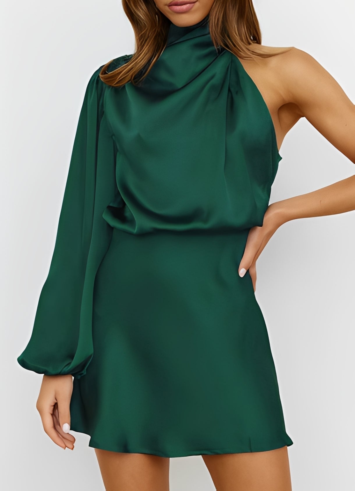 Sammy - Stilvolles One-Shoulder-Kleid mit langen Ärmeln