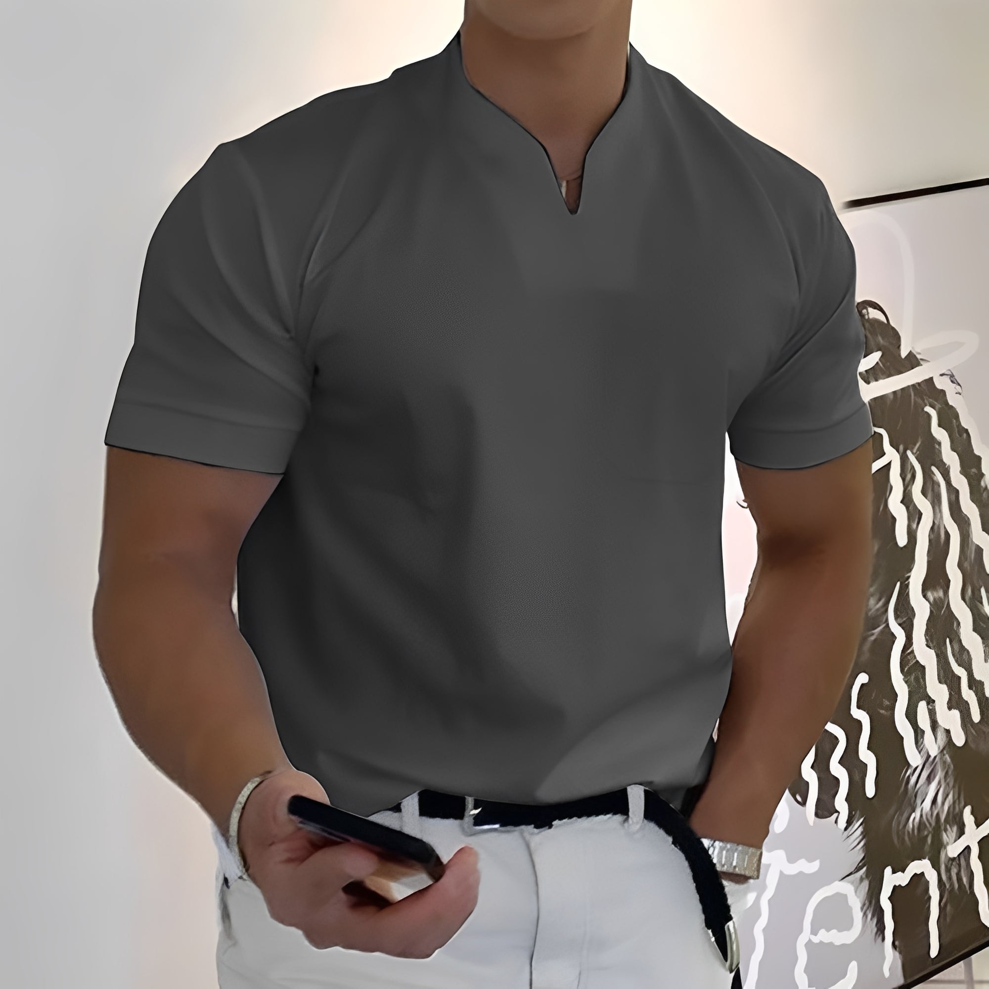 Joel - Herrenhemd mit elastischem Bund für einen lässigen Look