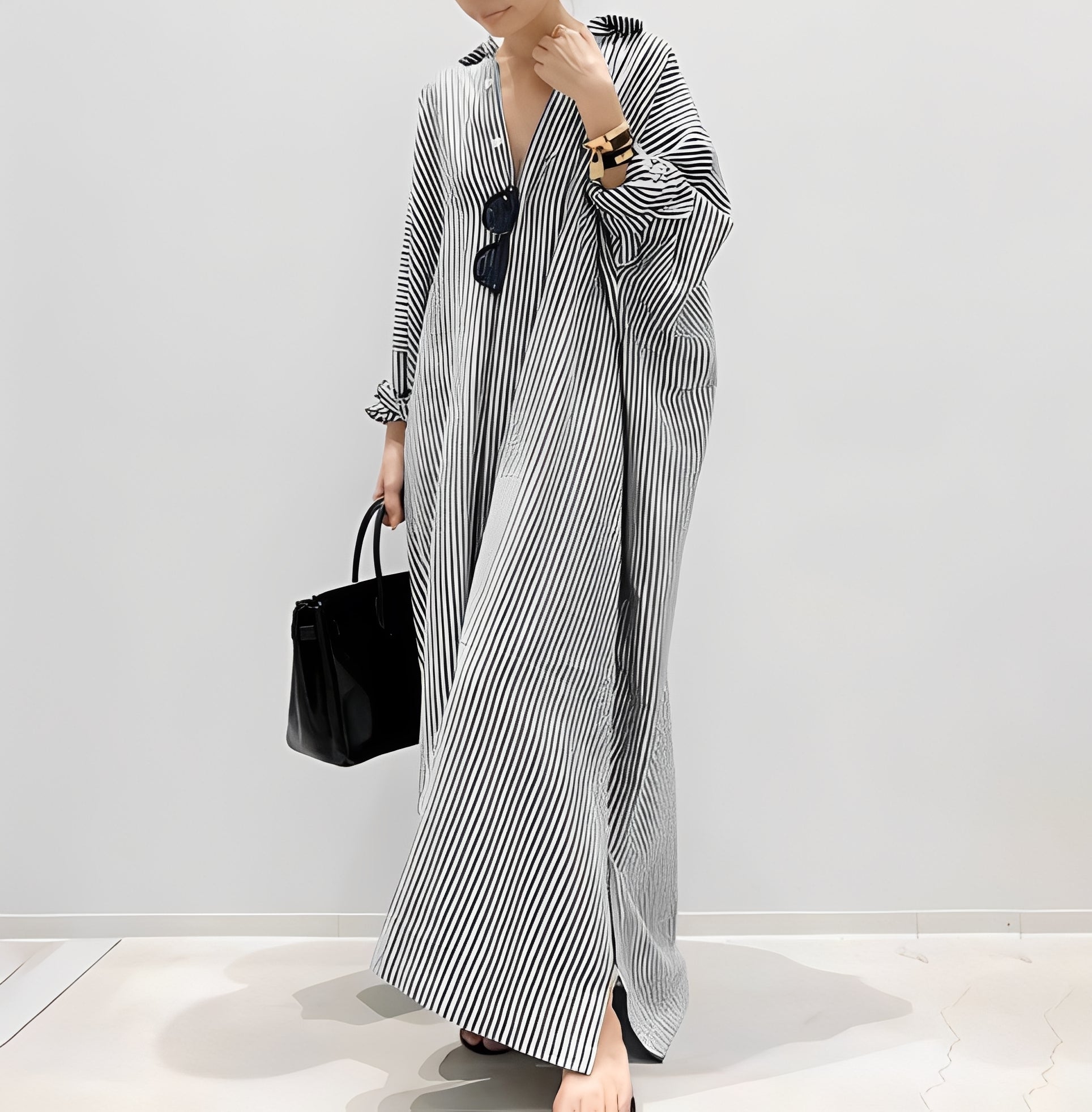 Jasmine - Modisches gestreiftes Hemdkleid für Damen
