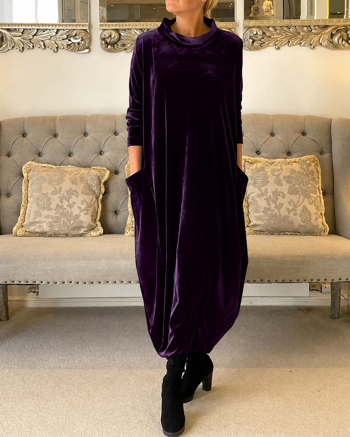 Zalinia - Kleid mit stilvollem Rundhalsausschnitt