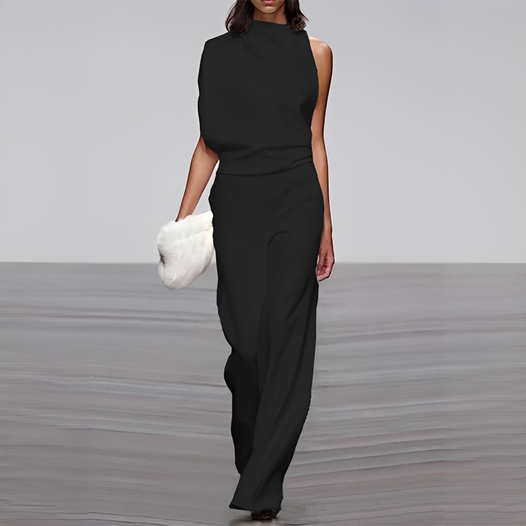 Noviem - Eleganter Overall mit Rundhalsausschnitt für Frauen