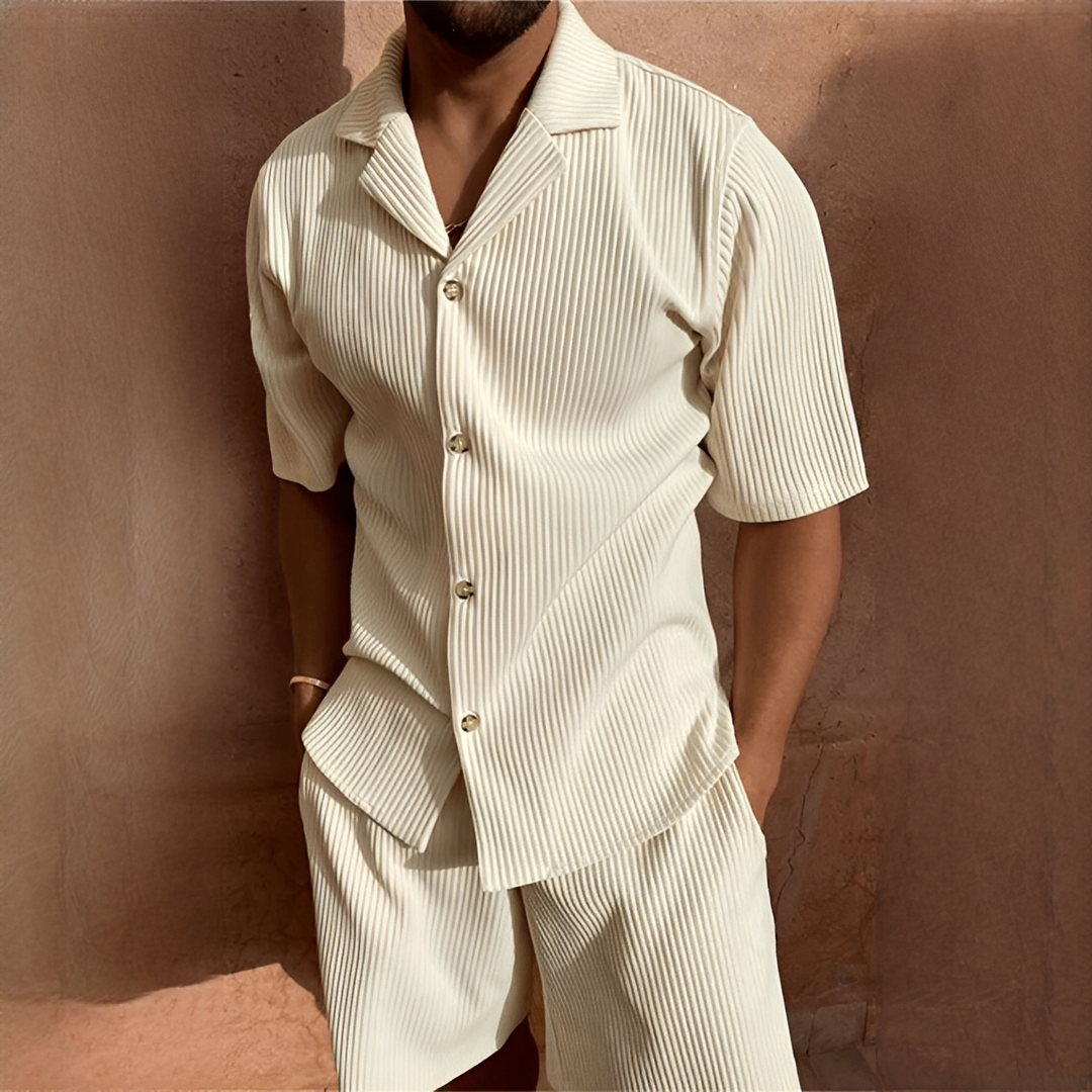Junmar - Herren-Set mit Hemd und Shorts, leger