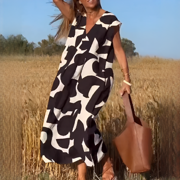 Vicky - Elegantes Kleid mit V-Ausschnitt und weitem Schnitt