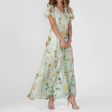 Lily - Elegantes blumiges Maxikleid