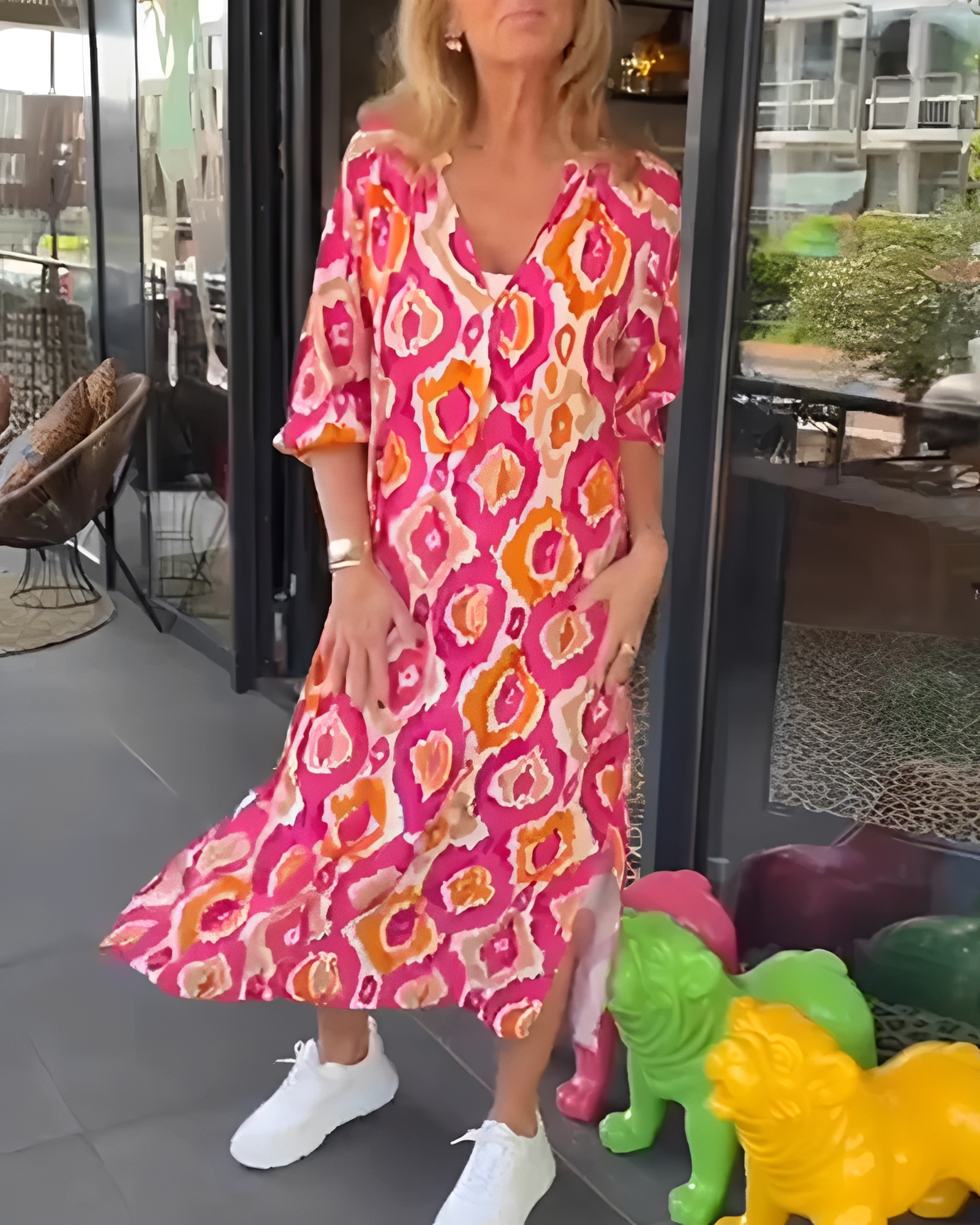 Rachael - Elegantes Midikleid mit V-Ausschnitt