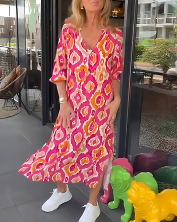 Rachael - Elegantes Midikleid mit V-Ausschnitt