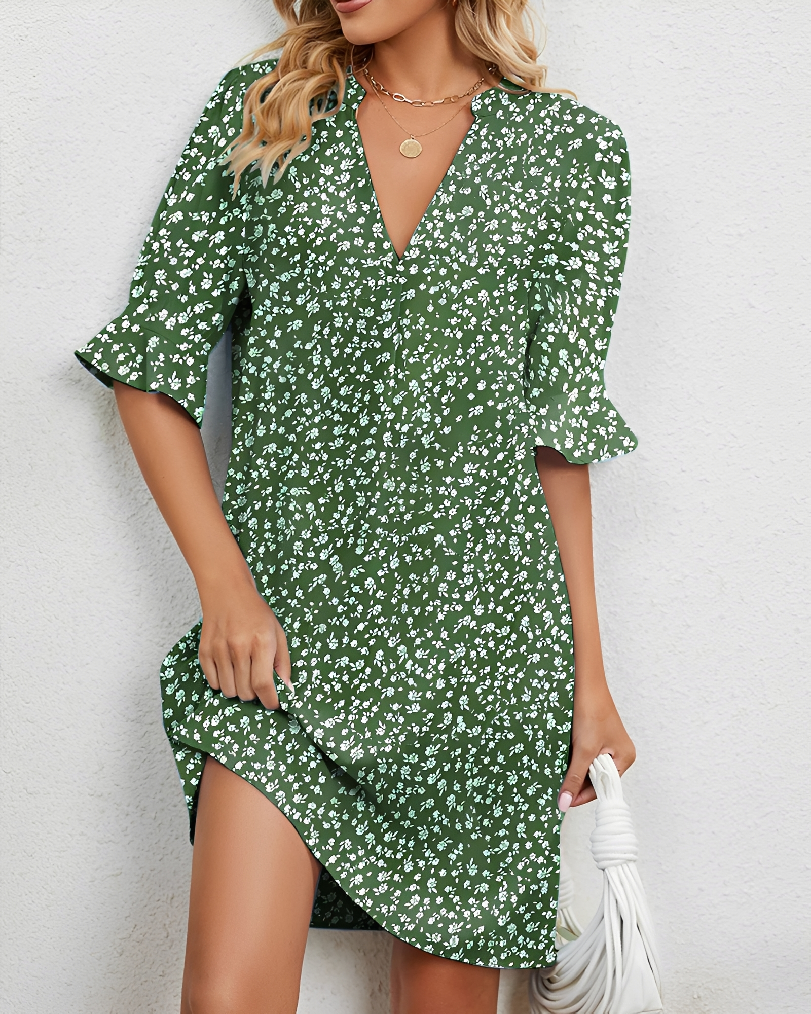 Shelley - Elegantes Midikleid mit V-Ausschnitt