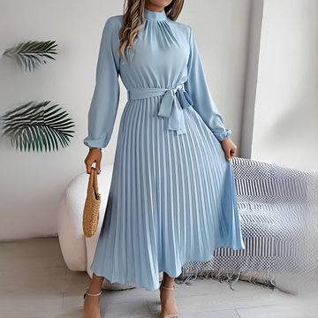 Jessy - Damenkleid mit langen plissierten Ärmeln
