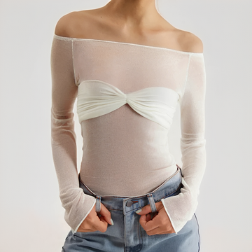 Shanelle - Langarmshirt ohne Schultern