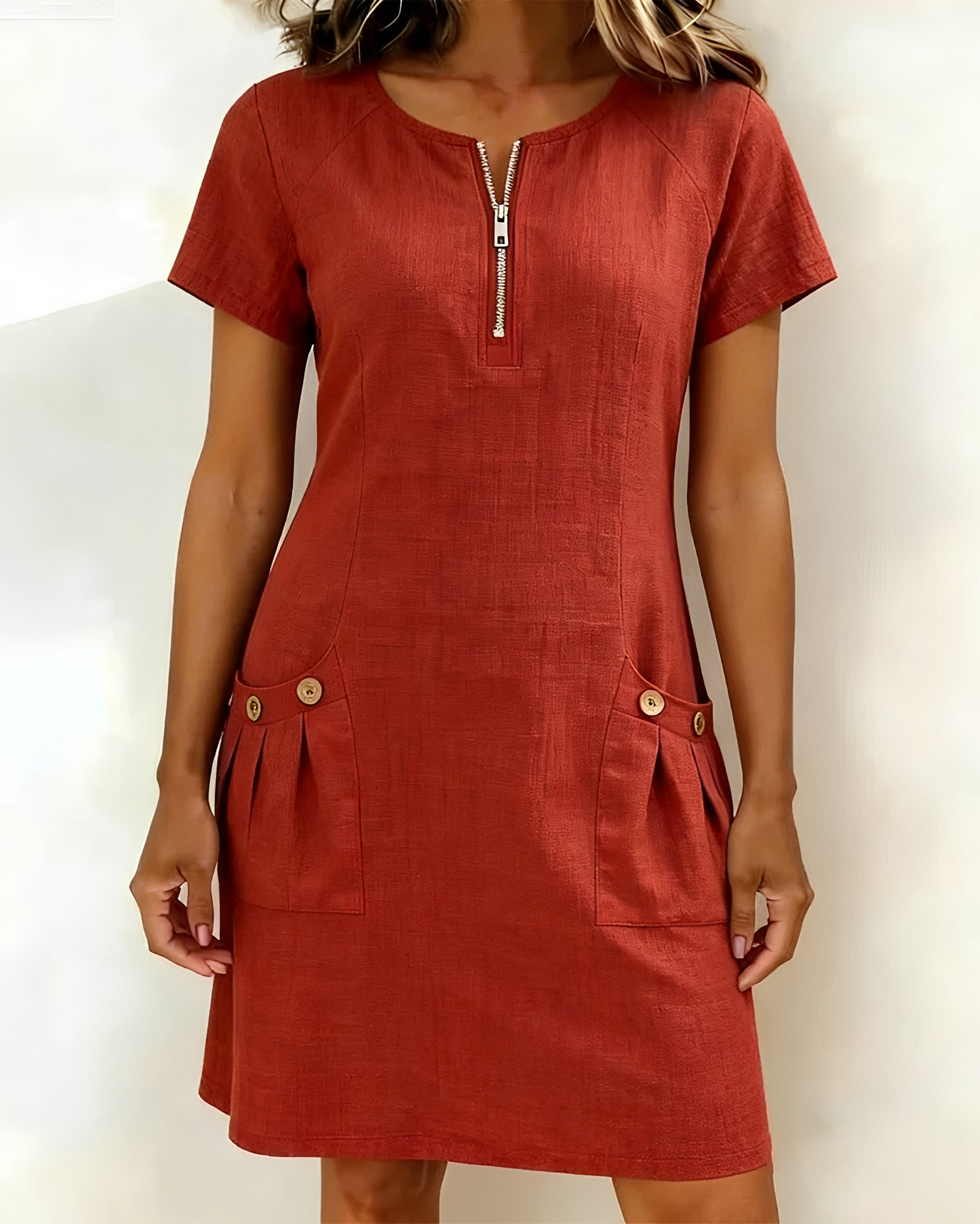 Leola - Elegantes Mini-Kleid mit halbem Zipper