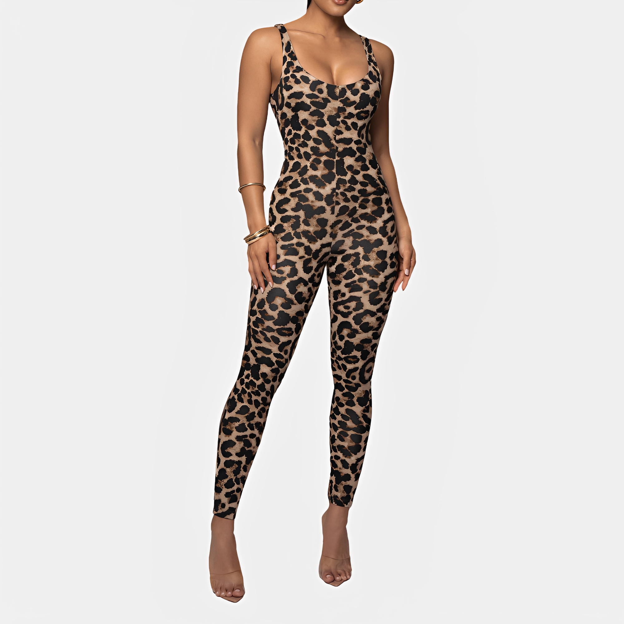Elaine - Anspruchsvoller Bedruckter Bodycon-Jumpsuit