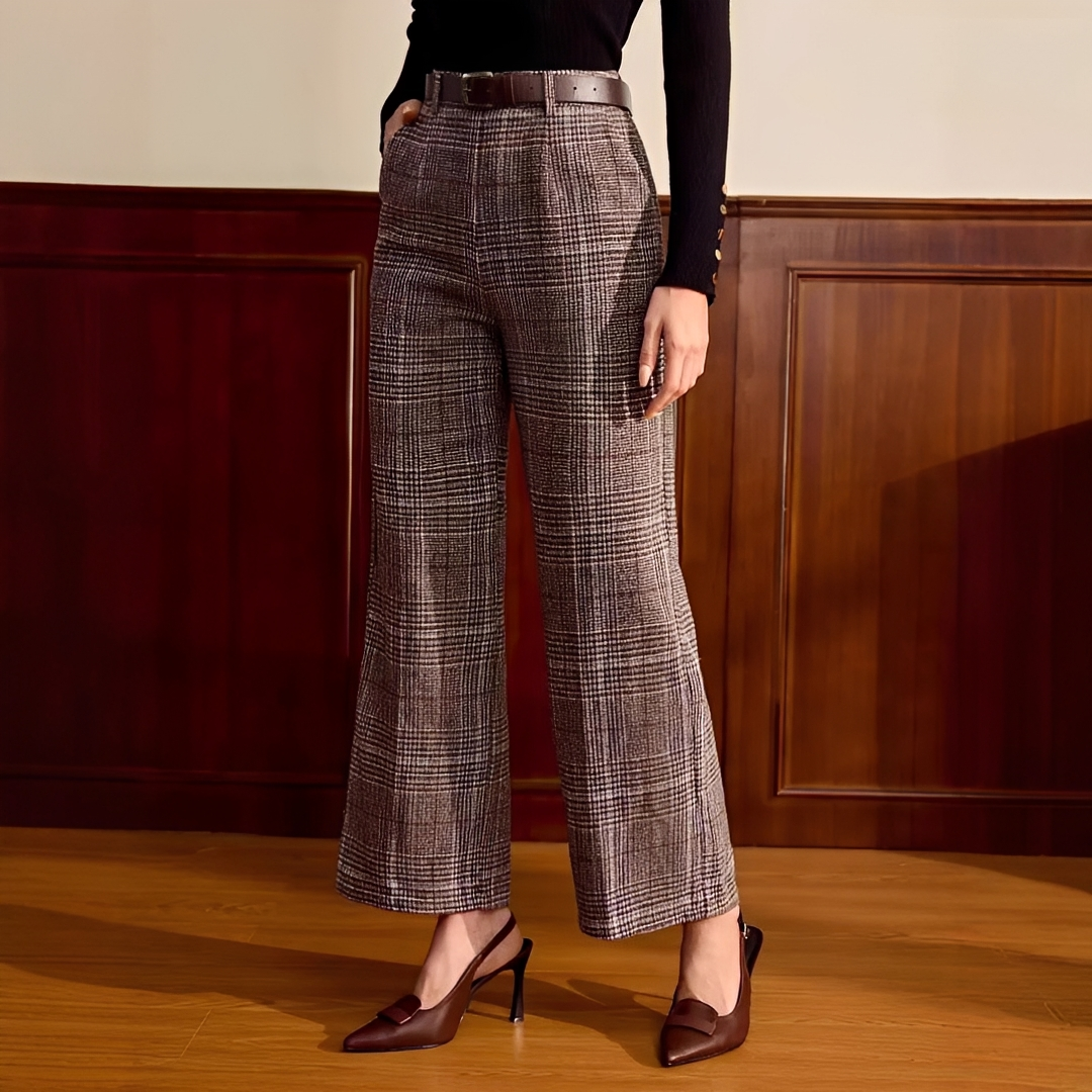 Christabel - Hoch taillierte karierte Hose