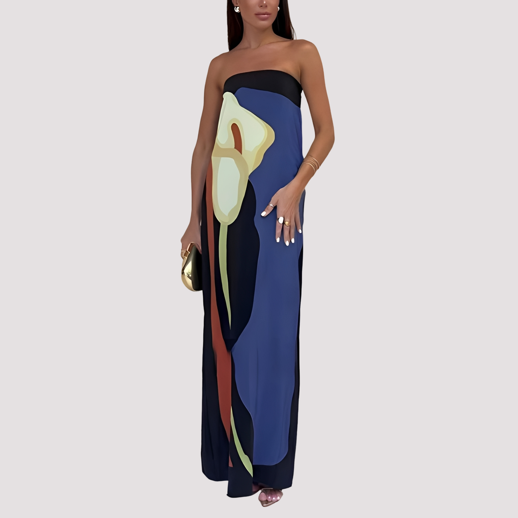 Samara - Stilvolles Maxikleid ohne Schultern
