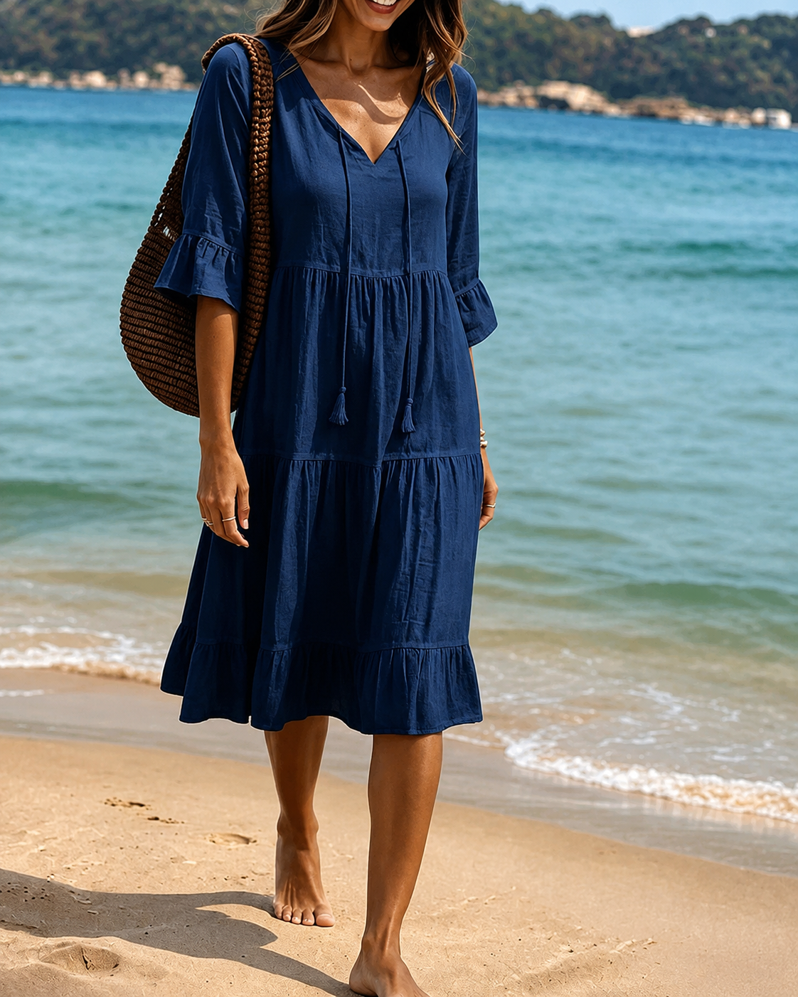 Lorraine - Schickes Midikleid mit V-Ausschnitt
