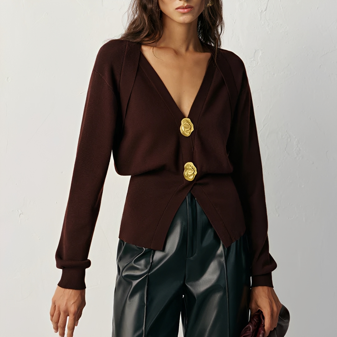 Kisha - Elegante V-Ausschnitt Jacke