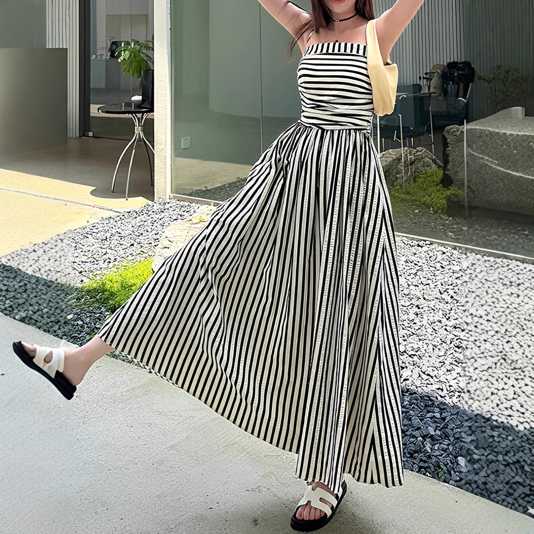Cindy - Stilvolles gestreiftes Maxikleid