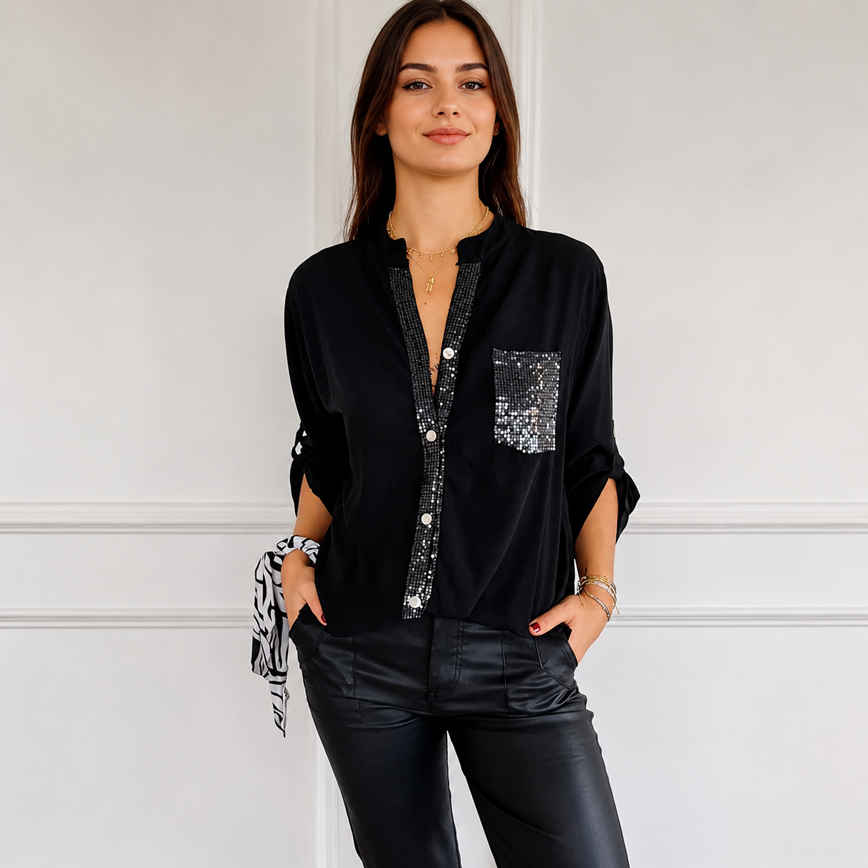 Chalise - Elegante Bluse mit Knöpfen