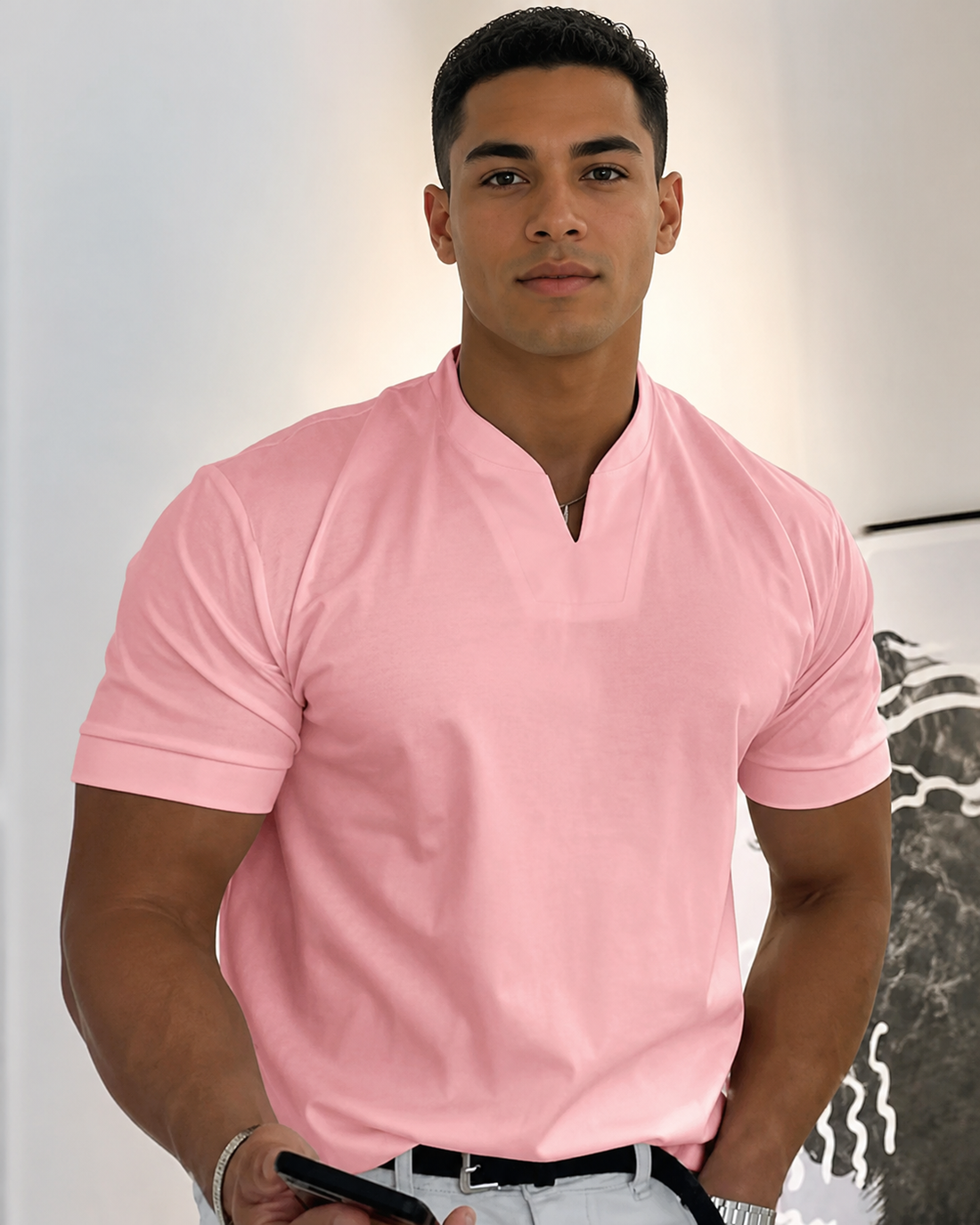 Cédric - Lockeres V-Ausschnitt-Shirt