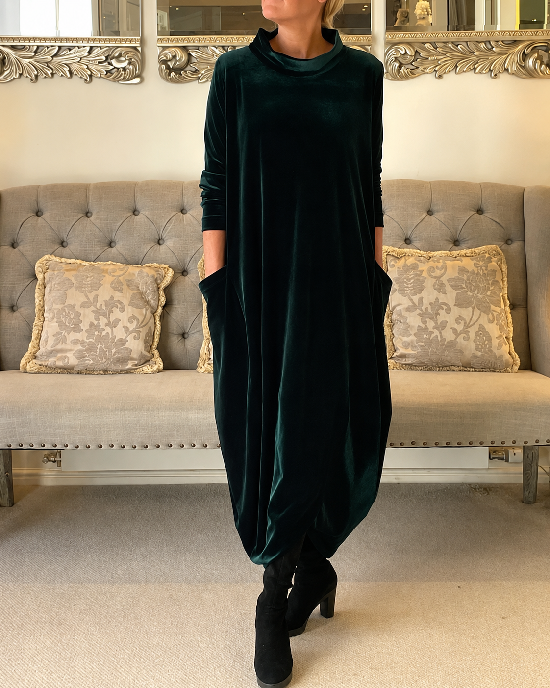 Zalinia - Kleid mit stilvollem Rundhalsausschnitt