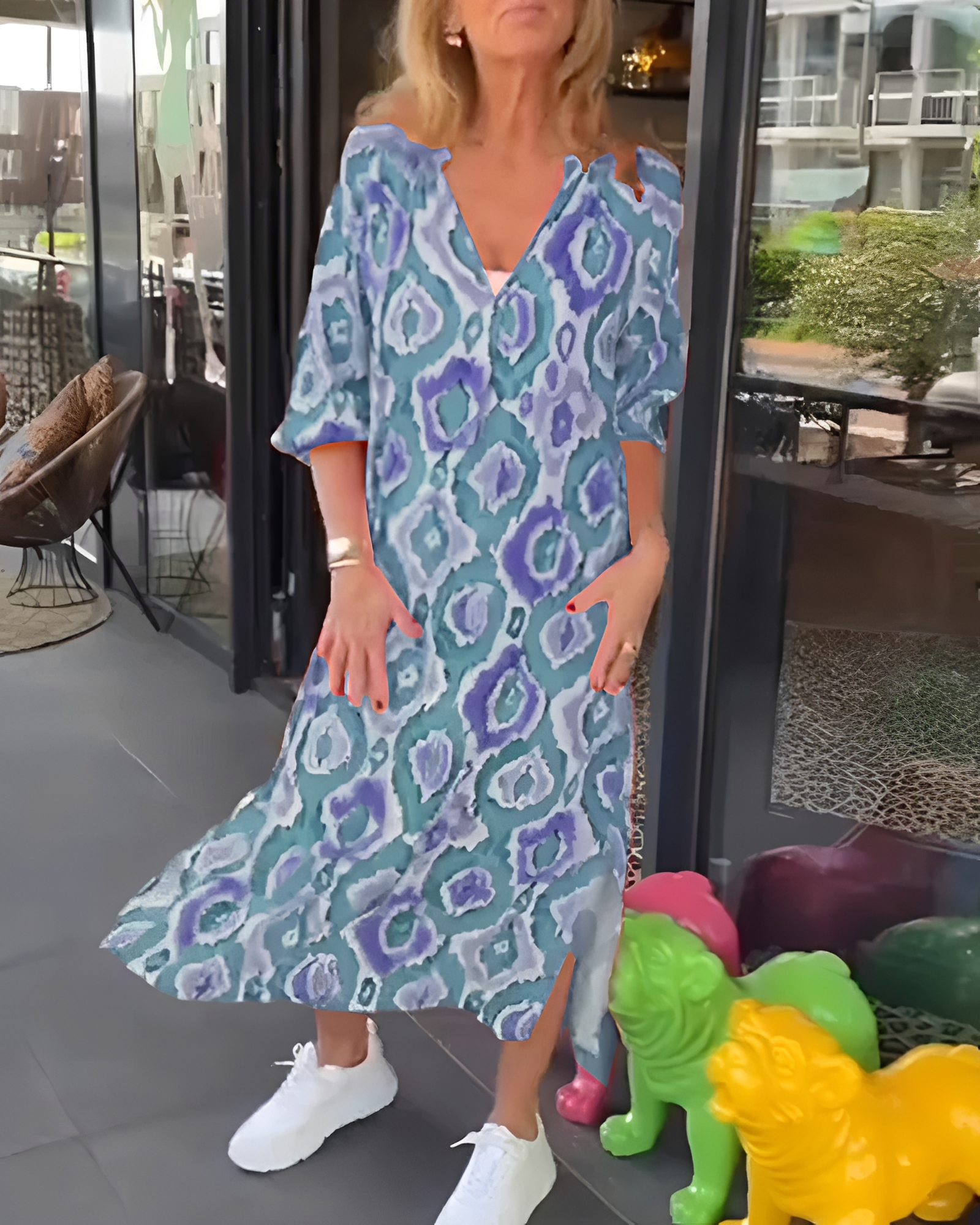 Rachael - Elegantes Midikleid mit V-Ausschnitt