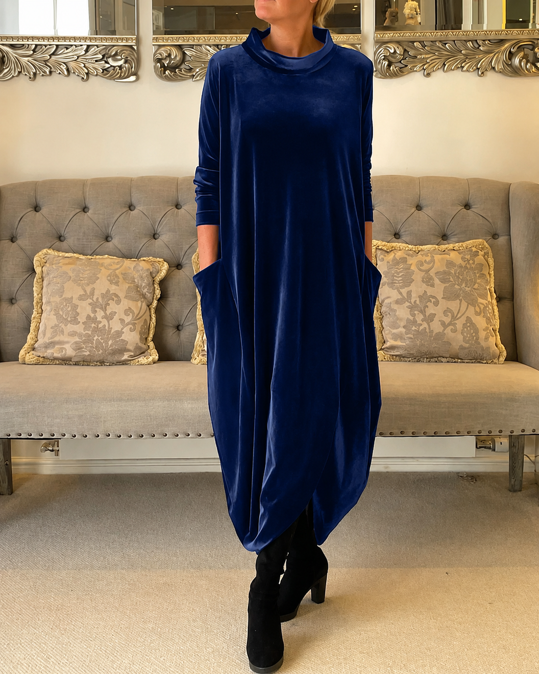 Zalinia - Kleid mit stilvollem Rundhalsausschnitt