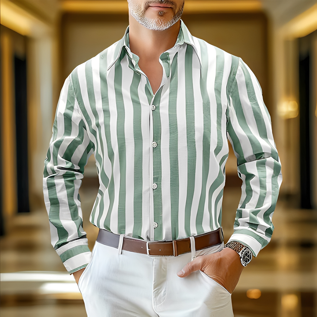 Jomar - Casual Herren-Streifenhemd